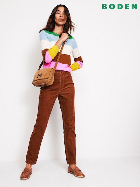 Boden Brown Slim 5 Pocket Cord Jeans (AC8539) | €62