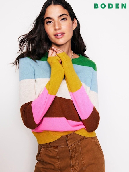 Boden Green Eva Cashmere Crew Neck Jumper (AC8544) | €89