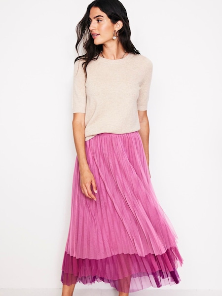 Boden Red Tulle Tiered Maxi Skirt (AC8552) | 272 QAR