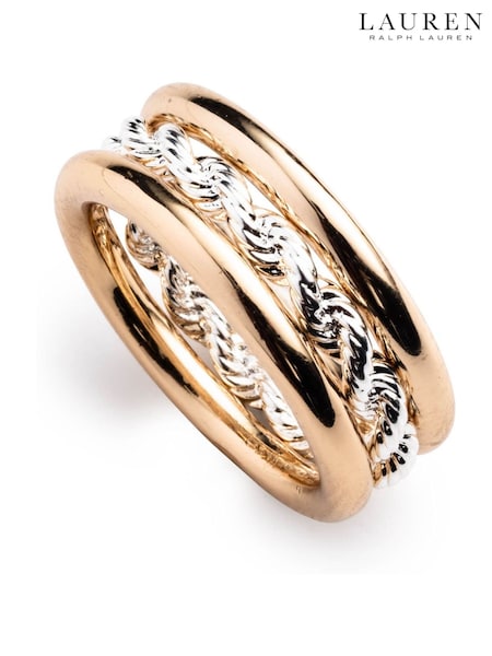 Lauren Ralph Lauren Gold Tone Sirenetta Rope Ring (AC8625) | €36
