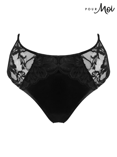 Pour Moi Black Onyx High Waist High Leg Brazillian Briefs (AC8661) | €28