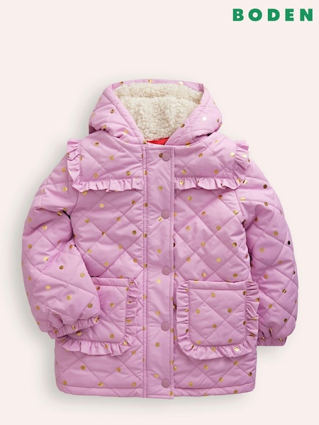 Boden Purple Pretty Quilted Coat (AC8664) | AED171 - AED192