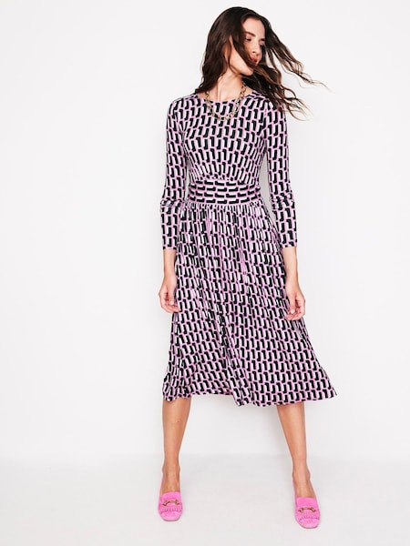 Boden Pink Thea Long Sleeve Jersey Dress (AC8693) | €57