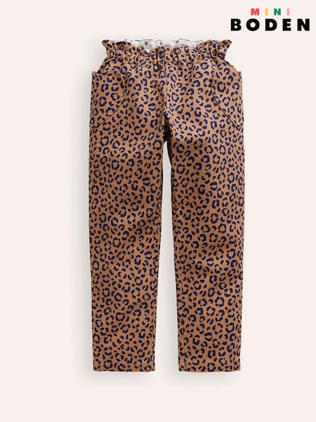 Boden Brown Heart Pocket Leopard Print Pull On Trousers (AC8695) | kr414 - kr500