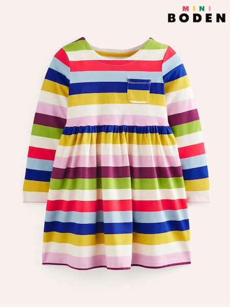Boden Blue 100% Cotton Long Sleeved Fun Jersey Dress (AC8710) | € 17 - € 20