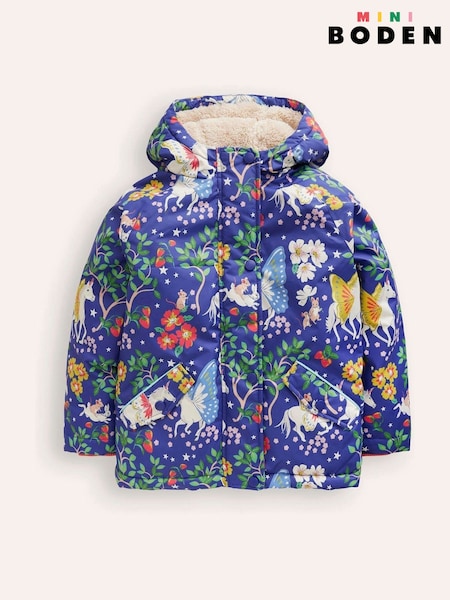 Boden Blue Unicorn Sherpa Lined Anorak (AC8713) | AED142 - AED160