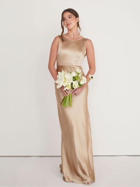 Six Stories Cowl Back Satin Bridesmaid Dress (AC8729) | 961 LEI
