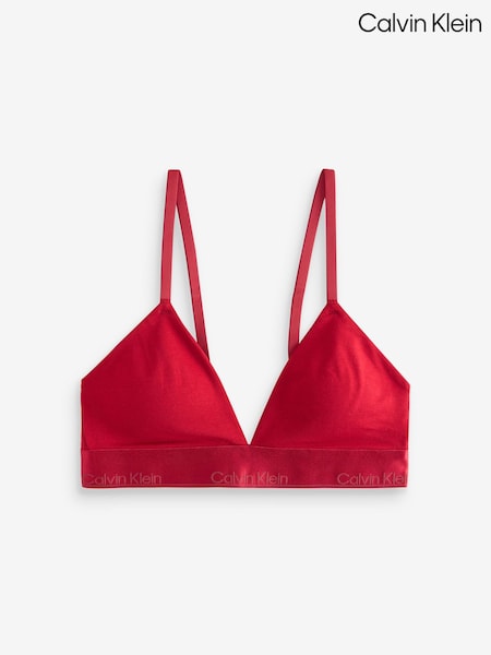 Calvin Klein Red Modern Cotton Holiday Lightly Lined Triangle Bra (AC8743) | €26