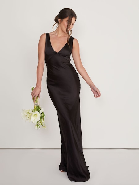 Six Stories Twist Back Satin Bridesmaid Dress (AC8746) | €171
