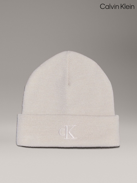 Calvin Klein Natural Embroidered Beanie (AC8801) | AED87