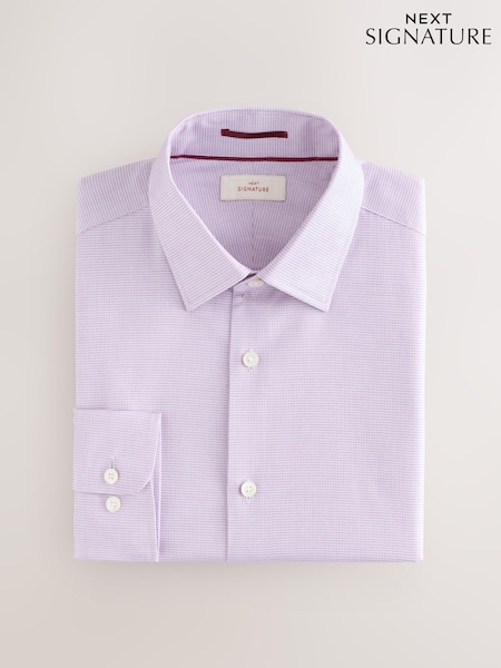 Mauve Pink Slim Fit Signature 100% Cotton with Textured Smart Shirt (AC8825) | €45