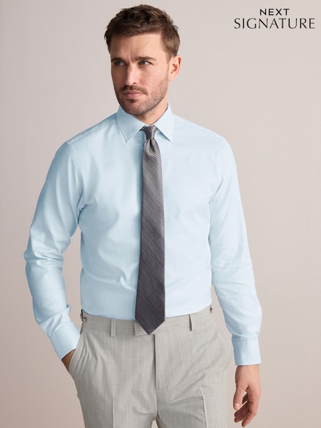 Green Slim Fit Signature 100% Cotton with Cutaway Collar Textured Smart Shirt (AC8826) | kr690