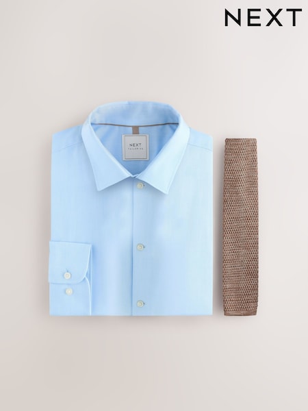 Blue/Neutral Knit - Corte slim - Shirt and Tie Pack (AC8829) | 48 €