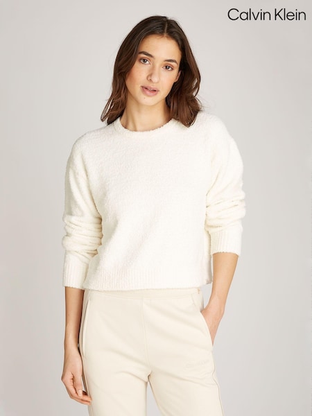 Calvin Klein Cream Crew Neck Jumper (AC8893) | AED174
