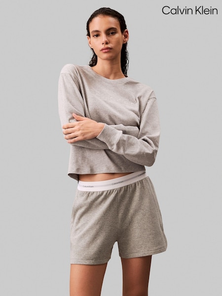 Calvin Klein Grey Relaxed Crew Pullover Sweater (AC8897) | AED189