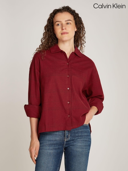 Calvin Klein Red 100% Cotton Long Sleeved Button Down Top (AC8904) | €36