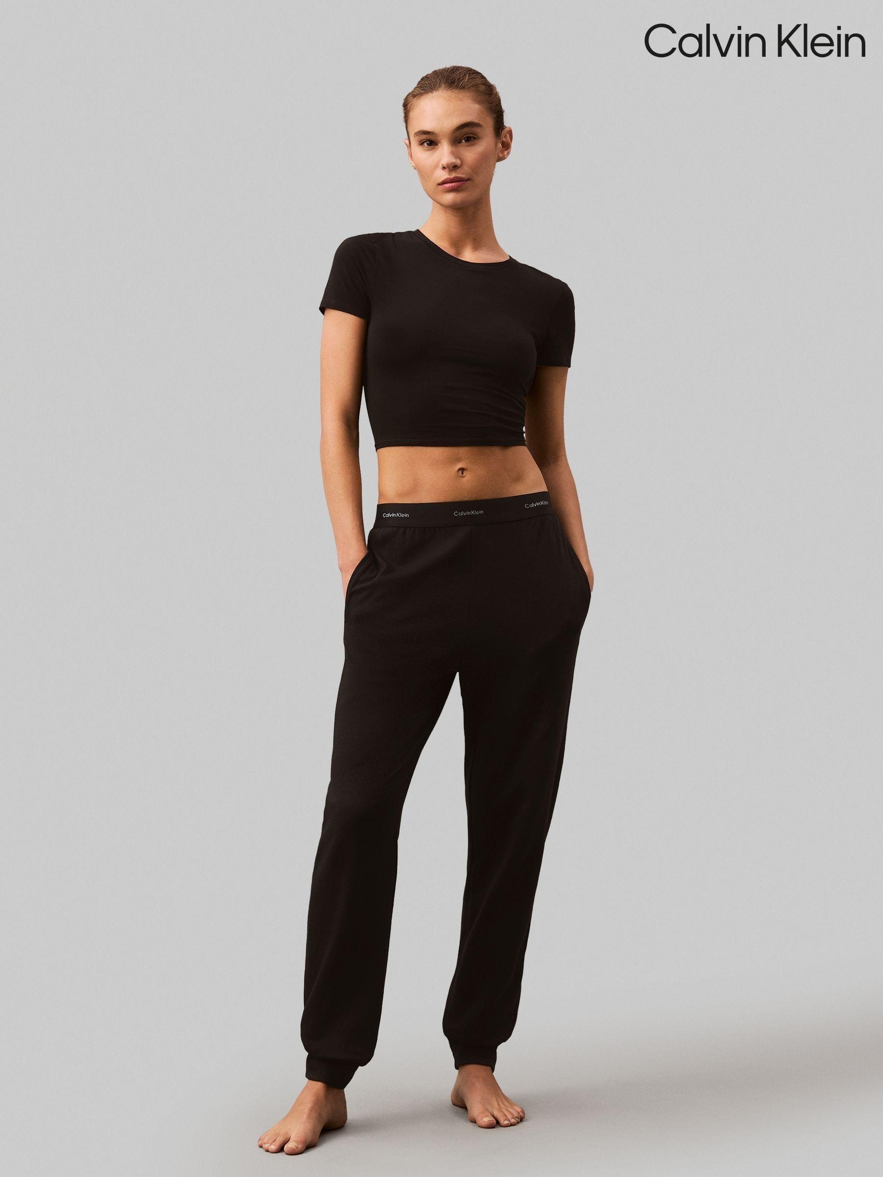 Womens black calvin klein joggers sale