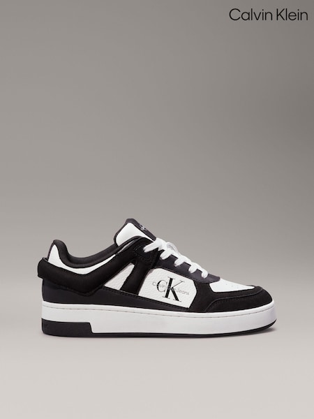 Calvin Klein White Basket Cupsole Low Mix Trainers (AC8970) | AED320