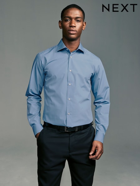 أزرق عنبري - تلبيس ضيق - Easy Care Single Cuff Smart Shirt (AC8979) | ‏96 د.إ.‏