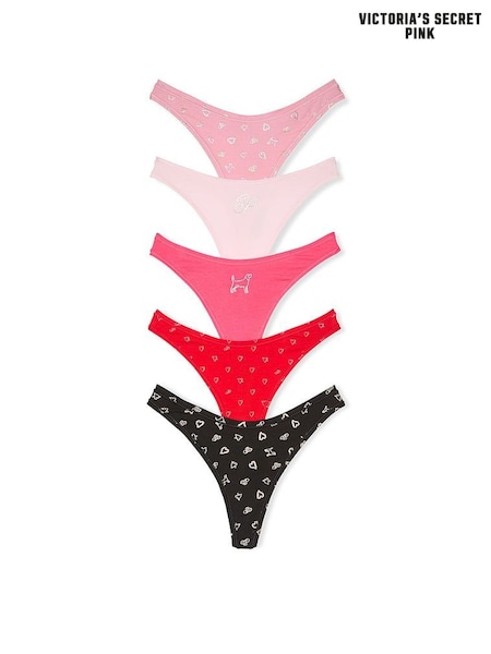 PINK Pink/Red/Black Thong 5 Pack Knickers (AC9006) | €31