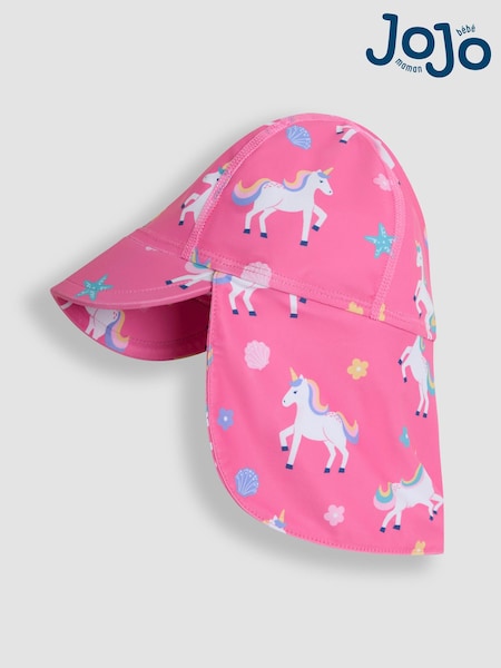 JoJo Maman Bébé Fuchsia Unicorn Sun Protection Hat (AC9037) | €22 - €26