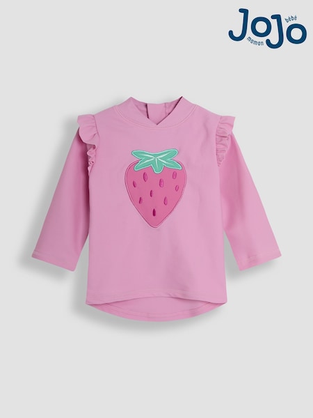 JoJo Maman Bébé Pink Appliqué Sun Protection Rash Vest (AC9041) | €26 - €29