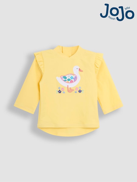 JoJo Maman Bébé Yellow Appliqué Sun Protection Rash Vest (AC9054) | 79 QAR - 89 QAR