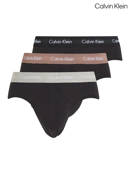 Calvin Klein Black multi Cotton Stretch Hip 3-Pack Boxer Briefs (AC9110) | 124 QAR