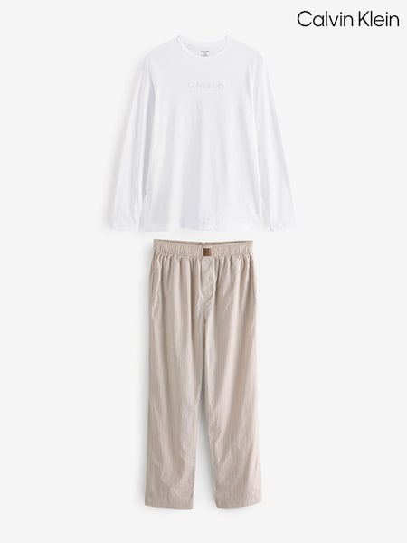 Calvin Klein White Long Sleeved Top And Trousers Set (AC9125) | AED247