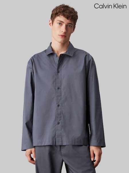 Calvin Klein Light Blue 100% Cotton Long Sleeved Button Down Pyjama Top (AC9148) | €36
