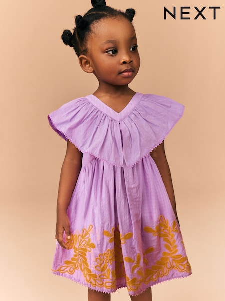 أرجواني - Embroidered Summer Dress (3mths-10yrs) (AC9241) | ‏127 د.إ.‏ - ‏ 157‏ د.إ.