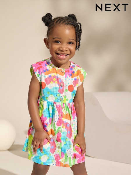 Rainbow Doodle Button Through Summer Dress (3mths-10yrs) (AC9262) | AED56 - AED71