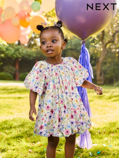 Pink/Blue Puff Ball Party Dress (3mths-8yrs) (AC9265) | AED97 - AED127