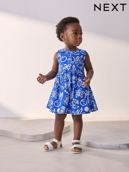 Cobalt Blue Sleeveless Peplum Summer Dress (3mths-8yrs) (AC9270) | €16 - €21