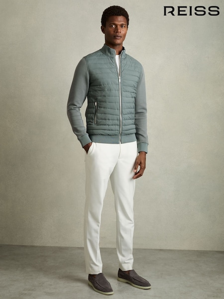 Reiss Freddie Hybrid Quilt and Interlock Jersey Zip-Through Jacket (AC9322) | 257 €