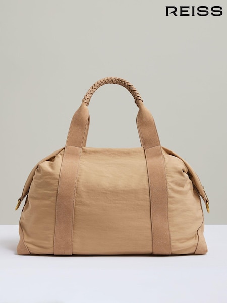 Reiss Blush Phoebe Braided-Handle Soft Weekend Bag (AC9332) | $350
