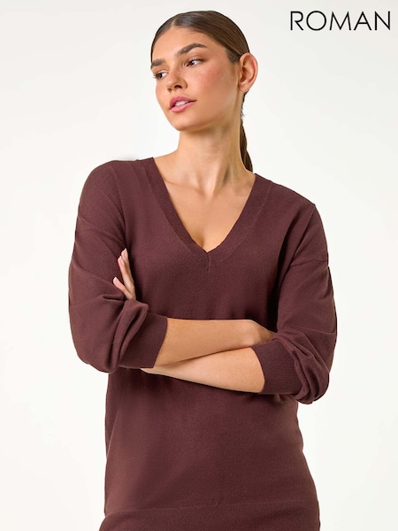 Roman Plain V-Neck Stretch Jumper (AC9387) | ‏17 ر.ع.‏