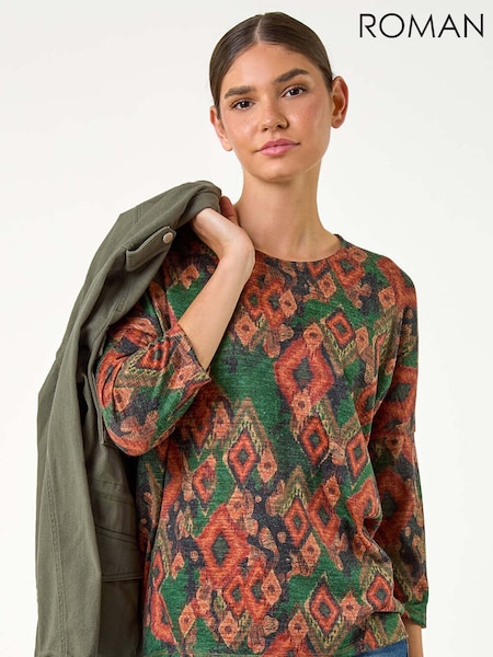 Roman Abstract Print Top (AC9400) | R$ 385