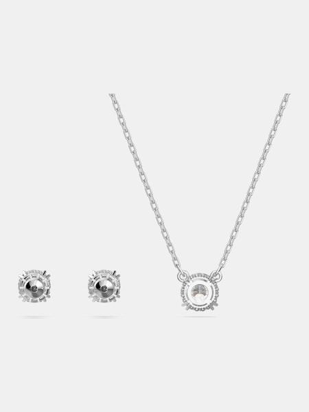 Swarovski White Round Cut Rhodium Plated Constella Set (AC9412) | AED492