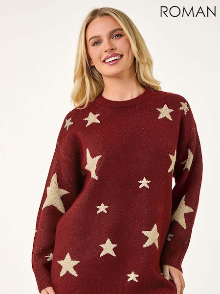Roman Red Petite Metalic Star Knit Jumper (AC9432) | AED291