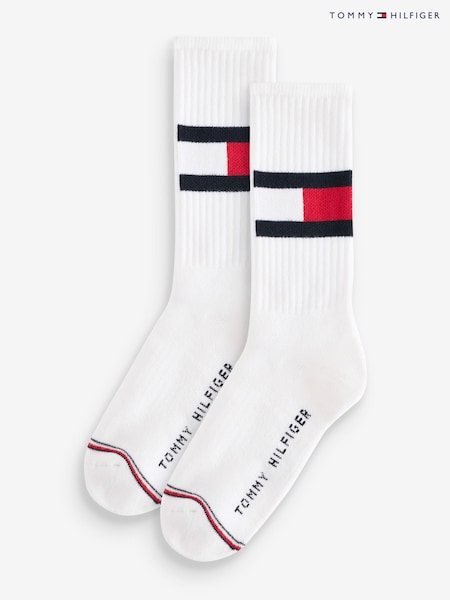 Tommy Hilfiger Flag White Socks 2 Pack (AC9445) | €37