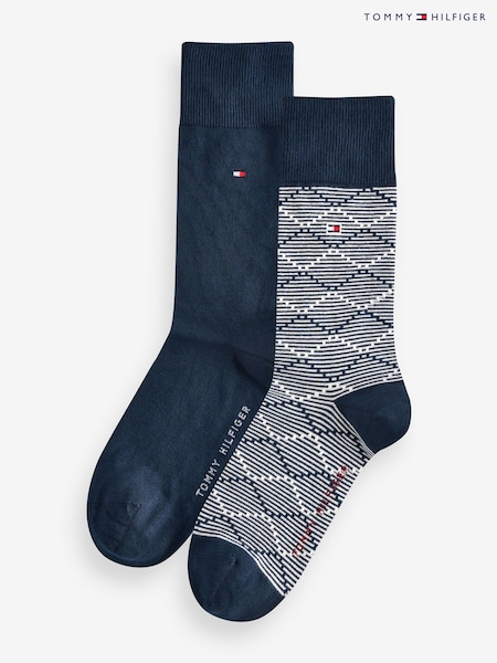 Tommy Hilfiger Mens Blue Socks 2 Pack (AC9447) | AED41