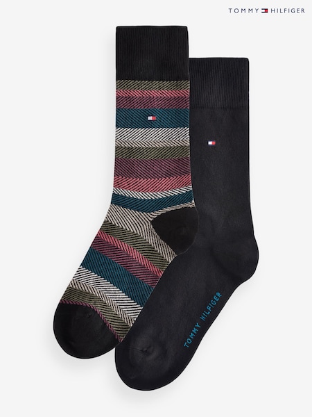 Tommy Hilfiger Mens Black Socks 2 Pack (AC9451) | €9
