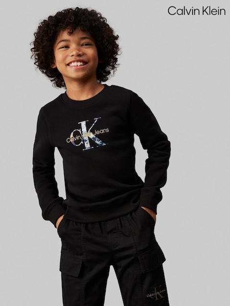 Calvin Klein Black Monogram Crew Neck Fleece Jumper (AC9513) | 4,806 UAH