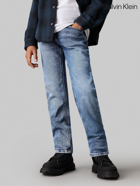 Calvin Klein Blue Regular Fit Straight Jeans (AC9517) | AED174