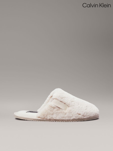 Бежевый - Calvin Klein Faux Fur Slippers (AC9541) | €32