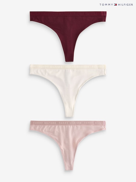 Tommy Hilfiger Red Everyday Luxe Thongs 3 Pack (AC9595) | 234 LEI