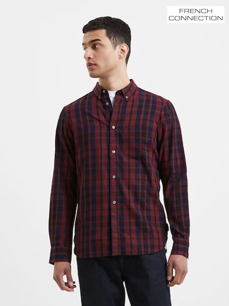 French Connection Purple 100% Cotton Mid Check Shirt (AC9793) | €53