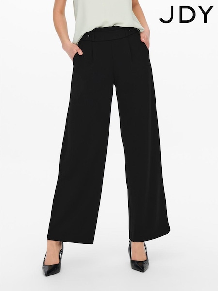 JDY Black Wide Leg Trousers (AC9863) | ₪126