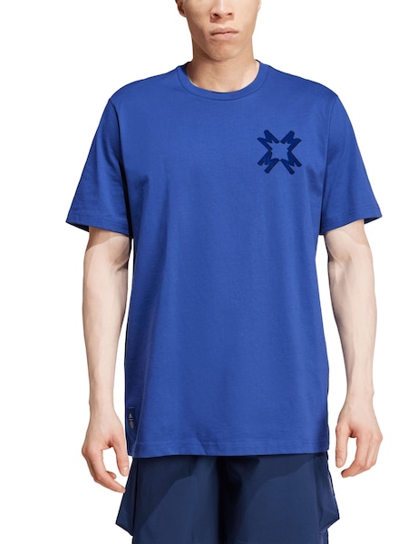 adidas Blue 100% Cotton Manchester United SZN T-Shirt (AC9951) | €23